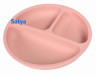 satya - śliniak silikonowy z kieszonką i talerzykiem łosoś 2